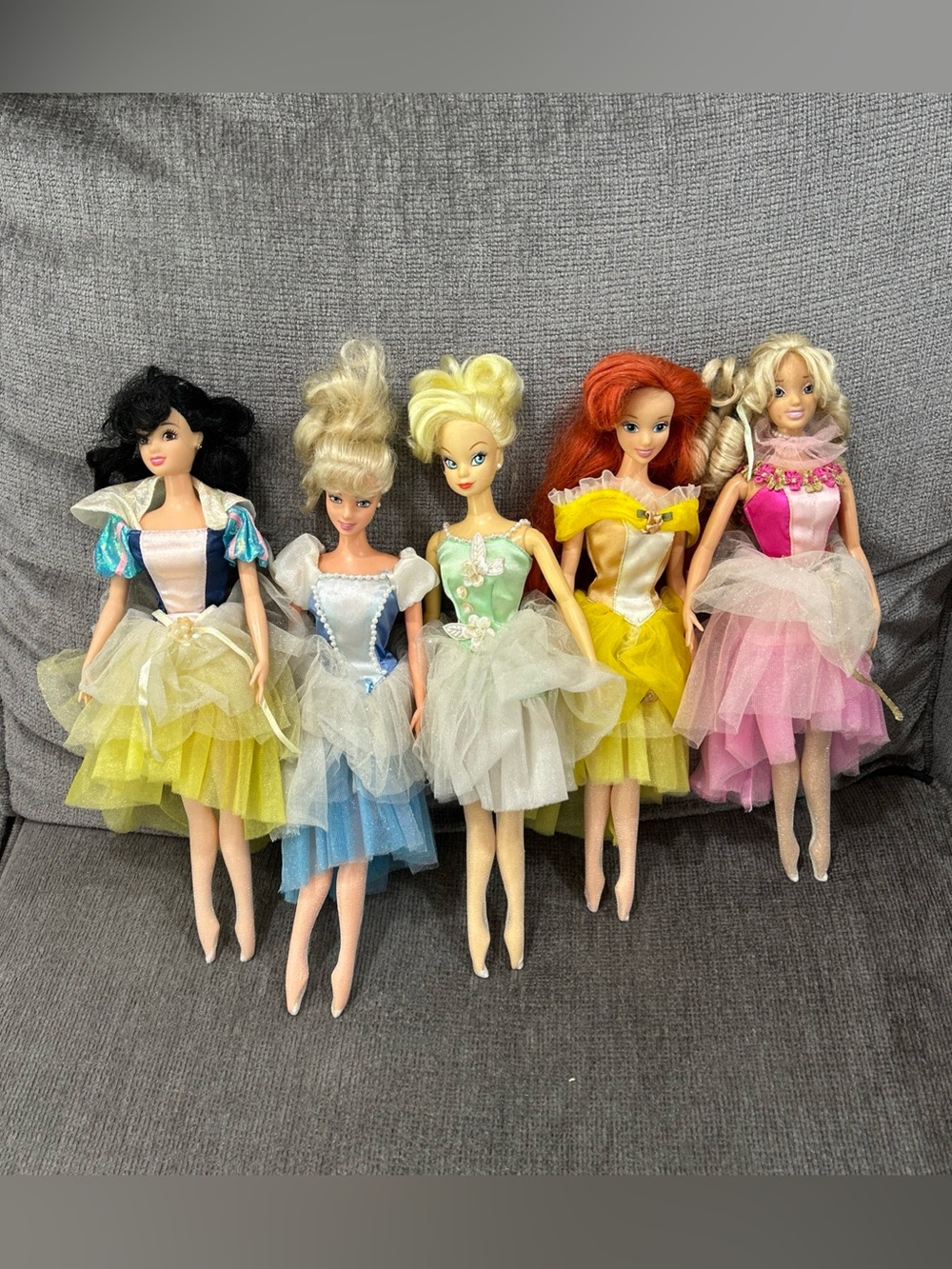 Vintage Disney Store Princess Dolls Ballerina Snow White Tinker Belle Aurora Lot